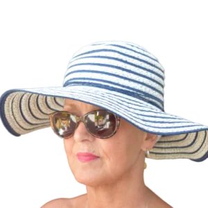 Ladies Crushable Sun Hat Navy Pattern