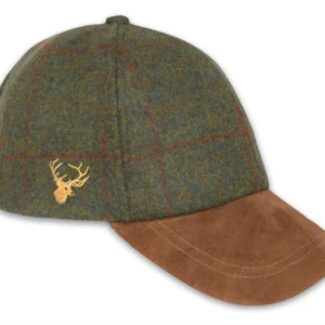 StagHead Tweed Baseball Cap w/ Leather Peak - One size/ Adjustable
