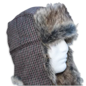 Brown Check Mens Trapper