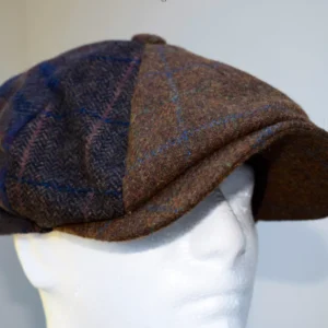 Brown Mix Patchwork Baker Boy/ 8 Piece Cap
