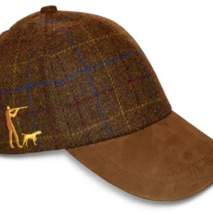 Shooter and Dog Brown Mix Tweed Adjustable Size, Leather Peak Baseball