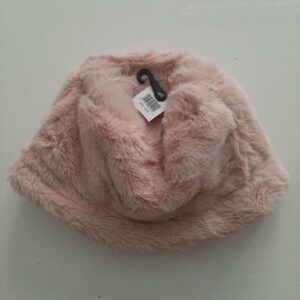 Pink faux fur hat